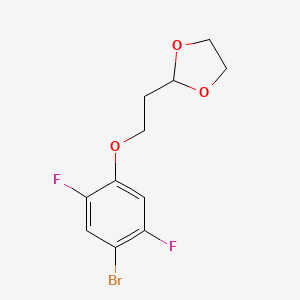 molecular formula C11H11BrF2O3 B7993489 2-[2-(4-Bromo-2,5-difluoro-phenoxy)ethyl]-1,3-dioxolane 