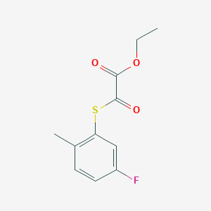 molecular formula C11H11FO3S B7993547 Ethyl 2-(3-fluoro-6-methylphenyl)sulfanyl-2-oxo-acetate 