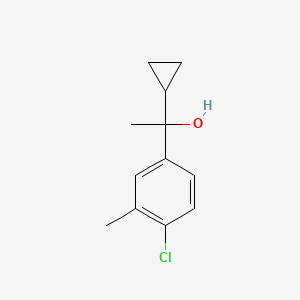 molecular formula C12H15ClO B7993621 1-(4-Chloro-3-methylphenyl)-1-cyclopropyl ethanol 