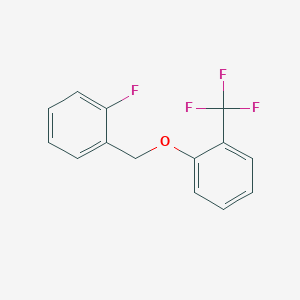 molecular formula C14H10F4O B7993622 2-[(2-Fluorophenyl)methoxy]benzotrifluoride CAS No. 1443344-59-9