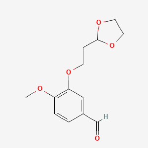 molecular formula C13H16O5 B7993674 3-[2-(1,3-Dioxolan-2-yl)ethoxy]-4-methoxybenzaldehyde 