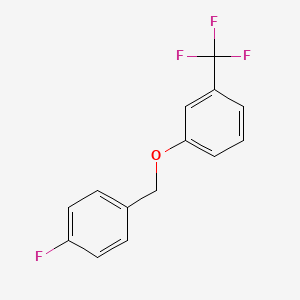 molecular formula C14H10F4O B7993702 3-[(4-Fluorophenyl)methoxy]benzotrifluoride CAS No. 1443336-53-5