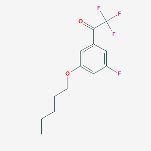 molecular formula C13H14F4O2 B7993739 2,2,2-Trifluoro-1-(3-fluoro-5-(pentyloxy)phenyl)ethanone 