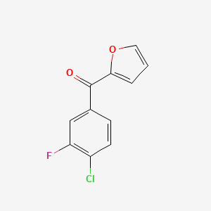 molecular formula C11H6ClFO2 B7993750 2-(4-Chloro-3-fluorobenzoyl)furan 