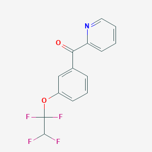 molecular formula C14H9F4NO2 B7993787 2-[3-(1,1,2,2-Tetrafluoroethoxy)benzoyl]pyridine 