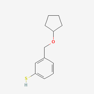 molecular formula C12H16OS B7993793 3-[(Cyclopentyloxy)methyl]thiophenol 