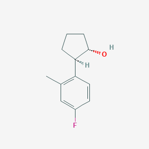 molecular formula C12H15FO B7993796 trans-2-(4-Fluoro-2-methylphenyl)cyclopentanol 