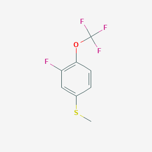 molecular formula C8H6F4OS B7993803 3-Fluoro-4-(trifluoromethoxy)phenyl methyl sulfide 