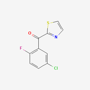 molecular formula C10H5ClFNOS B7993834 2-(5-Chloro-2-fluorobenzoyl)thiazole 