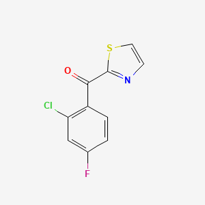 molecular formula C10H5ClFNOS B7993894 2-(2-Chloro-4-fluorobenzoyl)thiazole CAS No. 1443349-11-8