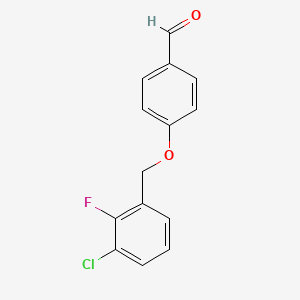 molecular formula C14H10ClFO2 B7993910 4-(3-Chloro-2-fluorobenzyloxy)benzaldehyde 