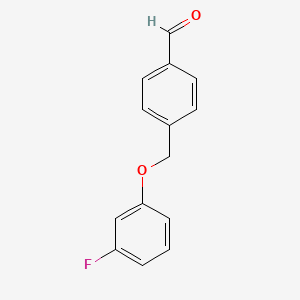 molecular formula C14H11FO2 B7993912 4-((3-Fluorophenoxy)methyl)benzaldehyde 