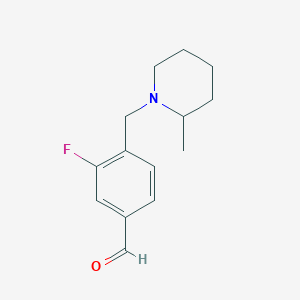 3-Fluoro-4-((2-methylpiperidin-1-yl)methyl)benzaldehyde