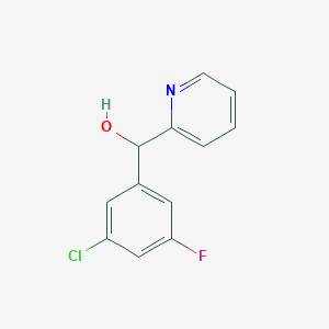 molecular formula C12H9ClFNO B7993929 3-Chloro-5-fluorophenyl-(2-pyridyl)methanol CAS No. 1443349-71-0