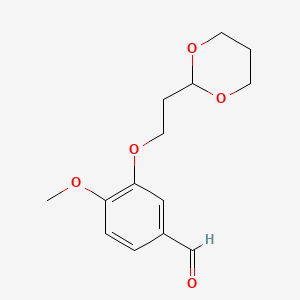 molecular formula C14H18O5 B7993954 3-(2-(1,3-Dioxan-2-yl)ethoxy)-4-methoxybenzaldehyde 