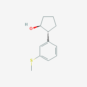 molecular formula C12H16OS B7993974 trans-2-(3-Methylthiophenyl)cyclopentanol 