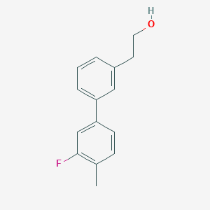 molecular formula C15H15FO B7994073 3-(3-Fluoro-4-methylphenyl)phenethyl alcohol CAS No. 1443314-38-2