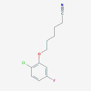 molecular formula C12H13ClFNO B7994151 6-(2-Chloro-5-fluoro-phenoxy)hexanenitrile 