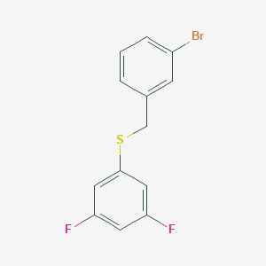 molecular formula C13H9BrF2S B7994251 1-Bromo-3-[(3,5-difluorophenyl)sulfanylmethyl]benzene CAS No. 1443345-56-9