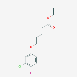 molecular formula C13H16ClFO3 B7994325 Ethyl 5-(3-chloro-4-fluoro-phenoxy)pentanoate 
