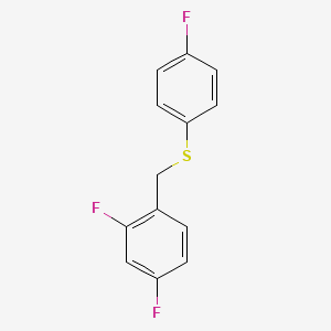 molecular formula C13H9F3S B7994344 1,3-Difluoro-4-[(4-fluorophenyl)sulfanylmethyl]benzene 