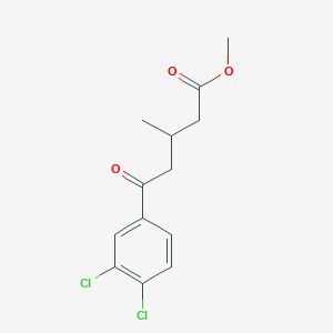molecular formula C13H14Cl2O3 B7994406 Methyl 5-(3,4-dichlorophenyl)-3-methyl-5-oxovalerate 