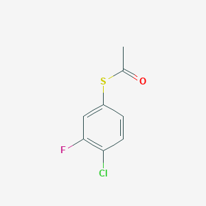 molecular formula C8H6ClFOS B7994470 S-(4-Chloro-3-fluorophenyl) ethanethioate 