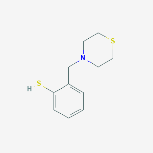 molecular formula C11H15NS2 B7994473 2-(Thiomorpholinomethyl)benzenethiol 