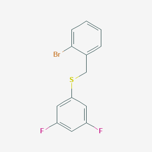 molecular formula C13H9BrF2S B7994525 1-Bromo-2-[(3,5-difluorophenyl)sulfanylmethyl]benzene 