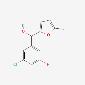 molecular formula C12H10ClFO2 B7994576 3-Chloro-5-fluorophenyl-(5-methyl-2-furyl)methanol 