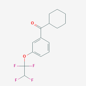 molecular formula C15H16F4O2 B7994609 3-(1,1,2,2-Tetrafluoroethoxy)phenyl cyclohexyl ketone 