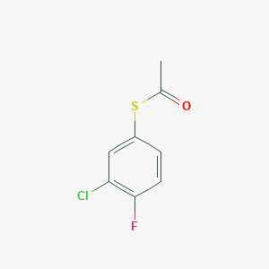 molecular formula C8H6ClFOS B7994729 S-(3-Chloro-4-fluorophenyl) ethanethioate 