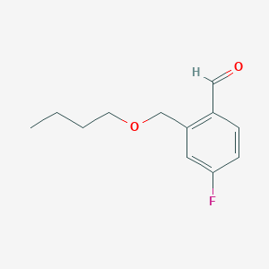 molecular formula C12H15FO2 B7994783 2-[(n-Butyloxy)methyl]-4-fluorobenzaldehyde 