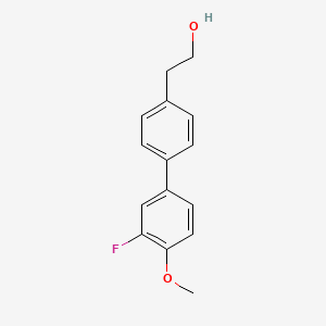 molecular formula C15H15FO2 B7994827 4-(3-Fluoro-4-methoxyphenyl)phenethyl alcohol 