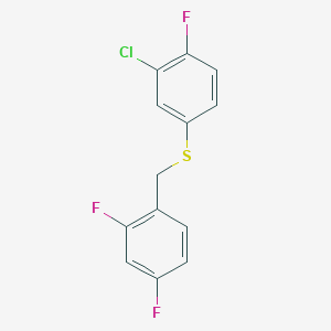 molecular formula C13H8ClF3S B7994839 1,3-Difluoro-4-[(3-chloro-4-fluorophenyl)sulfanylmethyl]benzene CAS No. 1443352-09-7