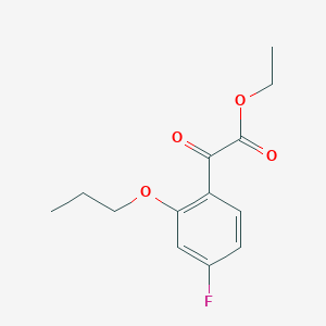 molecular formula C13H15FO4 B7994849 Ethyl 4-fluoro-2-n-propoxybenzoylformate 