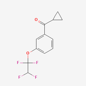 molecular formula C12H10F4O2 B7994870 3-(1,1,2,2-Tetrafluoroethoxy)phenyl cyclopropyl ketone 