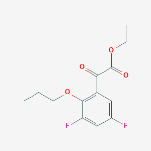molecular formula C13H14F2O4 B7994887 Ethyl 3,5-difluoro-2-n-propoxybenzoylformate 