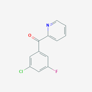 molecular formula C12H7ClFNO B7994930 2-(3-Chloro-5-fluorobenzoyl)pyridine 