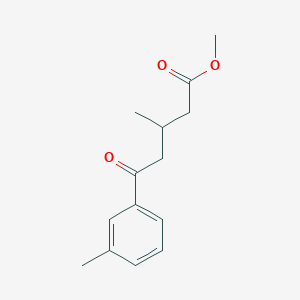 molecular formula C14H18O3 B7994966 Methyl 5-(3-methylphenyl)-3-methyl-5-oxovalerate 