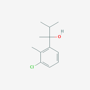 molecular formula C12H17ClO B7994981 2-(3-Chloro-2-methylphenyl)-3-methyl-butan-2-ol 