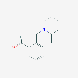 molecular formula C14H19NO B7994991 2-((2-Methylpiperidin-1-yl)methyl)benzaldehyde 