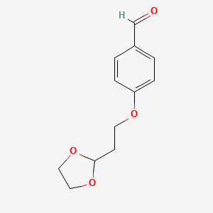 molecular formula C12H14O4 B7995005 4-[2-(1,3-Dioxolan-2-yl)ethoxy]benzaldehyde 