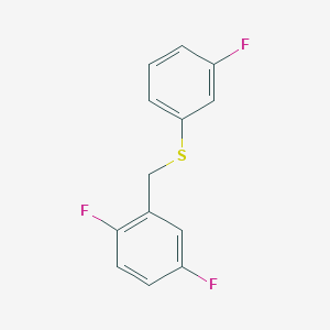 molecular formula C13H9F3S B7995082 1,4-Difluoro-2-[(3-fluorophenyl)sulfanylmethyl]benzene 