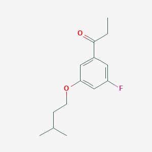 molecular formula C14H19FO2 B7995097 1-(3-Fluoro-5-(isopentyloxy)phenyl)propan-1-one 