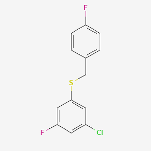 molecular formula C13H9ClF2S B7995115 1-Fluoro-4-[(3-chloro-5-fluorophenyl)sulfanylmethyl]benzene 