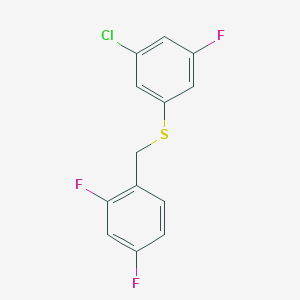 molecular formula C13H8ClF3S B7995146 1,3-Difluoro-4-[(3-chloro-5-fluorophenyl)sulfanylmethyl]benzene 