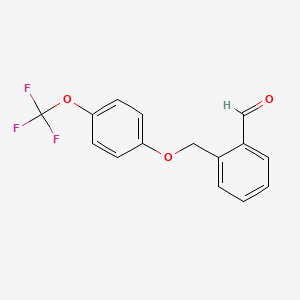 molecular formula C15H11F3O3 B7995149 2-[4-(Trifluoromethoxy)phenoxymethyl]benzaldehyde 