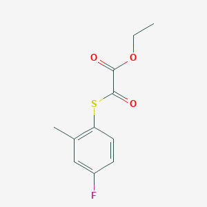 molecular formula C11H11FO3S B7995212 Ethyl 2-(4-fluoro-2-methylphenyl)sulfanyl-2-oxo-acetate 