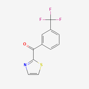 molecular formula C11H6F3NOS B7995218 2-(3-Trifluoromethylbenzoyl)thiazole 